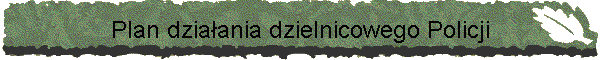 Plan dzia�ania dzielnicowego Policji